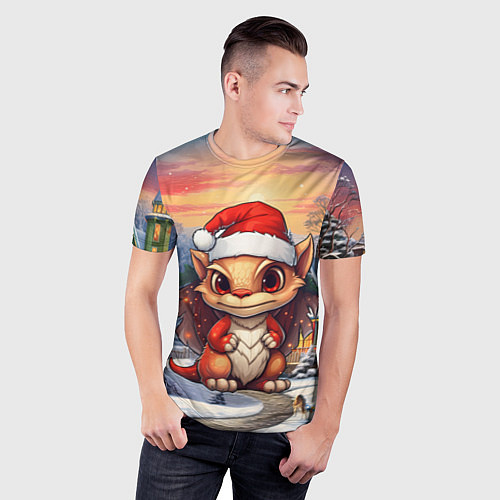 Мужская спорт-футболка Новый год 2024 символ года дракон / 3D-принт – фото 3