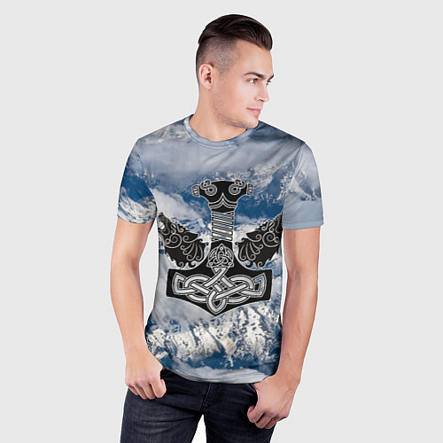 Мужская спорт-футболка Северные волки в символике / 3D-принт – фото 3