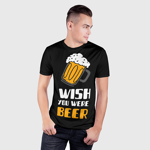 Мужская спорт-футболка Wish you were beer / 3D-принт – фото 3