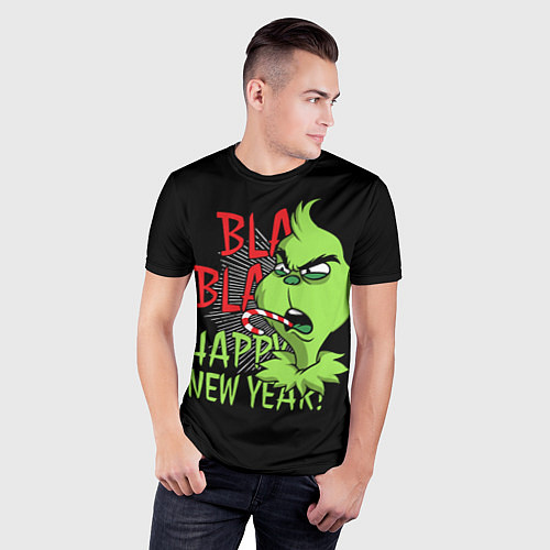 Мужская спорт-футболка Grinch - happy New Year / 3D-принт – фото 3