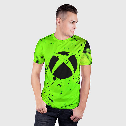 Мужская спорт-футболка Xbox кислотный стиль / 3D-принт – фото 3