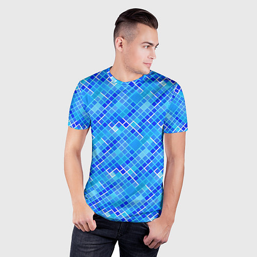 Мужская спорт-футболка Синяя сетка / 3D-принт – фото 3