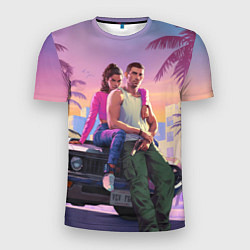 Футболка спортивная мужская Jason & Lucia - GTA 6 official art, цвет: 3D-принт