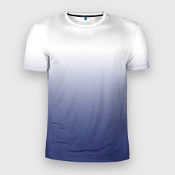 Футболка спортивная мужская Туманный градиент бело-синий, цвет: 3D-принт