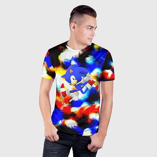 Мужская спорт-футболка Sonic colors / 3D-принт – фото 3