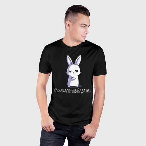 Мужская спорт-футболка Саркастичный кролик / 3D-принт – фото 3