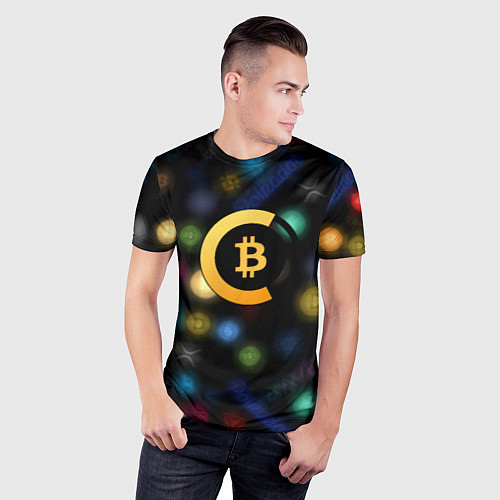 Мужская спорт-футболка Bitcoin logo criptomoney / 3D-принт – фото 3