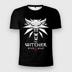 Футболка спортивная мужская The Witcher белое лого гейм, цвет: 3D-принт