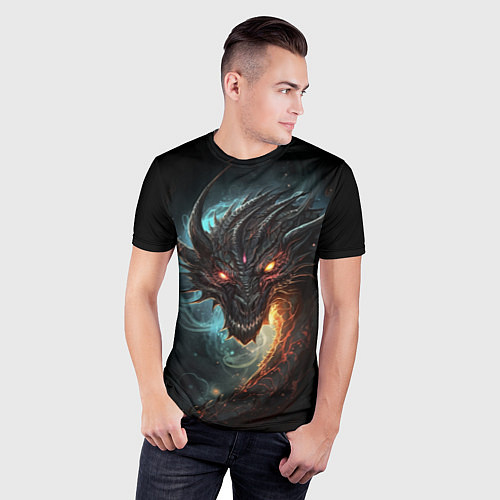 Мужская спорт-футболка Фэнтази дракон символ 2024 / 3D-принт – фото 3