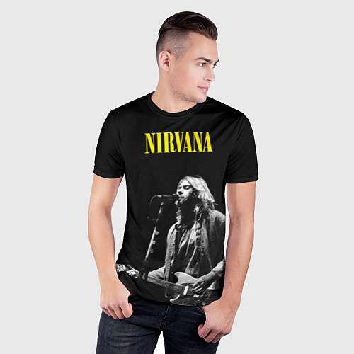 Мужская спорт-футболка Группа Nirvana Курт Кобейн / 3D-принт – фото 3