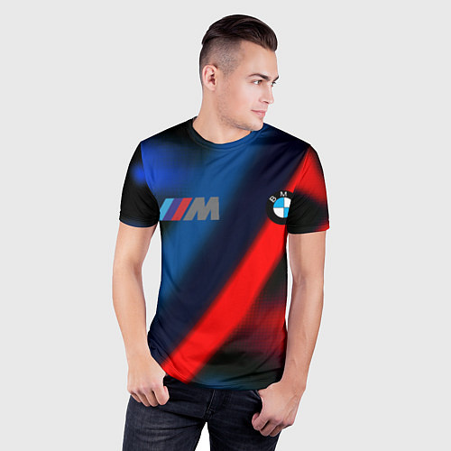Мужская спорт-футболка BMW sport абстракция / 3D-принт – фото 3