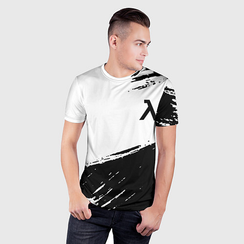 Мужская спорт-футболка Half life black color / 3D-принт – фото 3