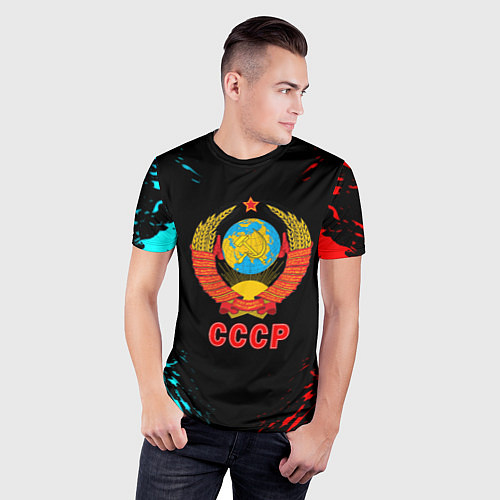 Мужская спорт-футболка Моя страна СССР краски / 3D-принт – фото 3
