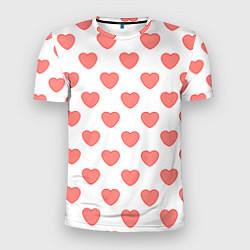 Футболка спортивная мужская Розовые сердца фон, цвет: 3D-принт