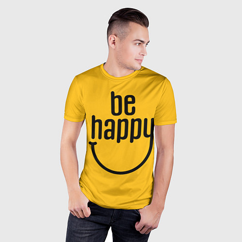 Мужская спорт-футболка Smile - be happy / 3D-принт – фото 3