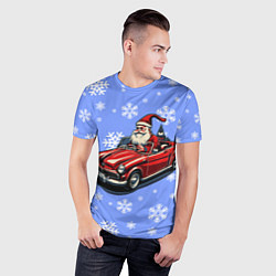Футболка спортивная мужская Дед Мороз едет на машине, цвет: 3D-принт — фото 2