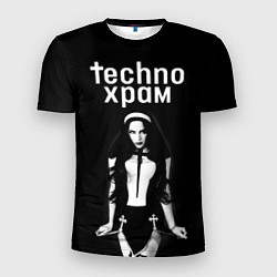 Футболка спортивная мужская Techno храм дерзкая монашка, цвет: 3D-принт