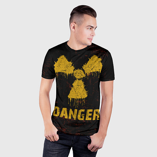 Мужская спорт-футболка Опасный человек радиация / 3D-принт – фото 3