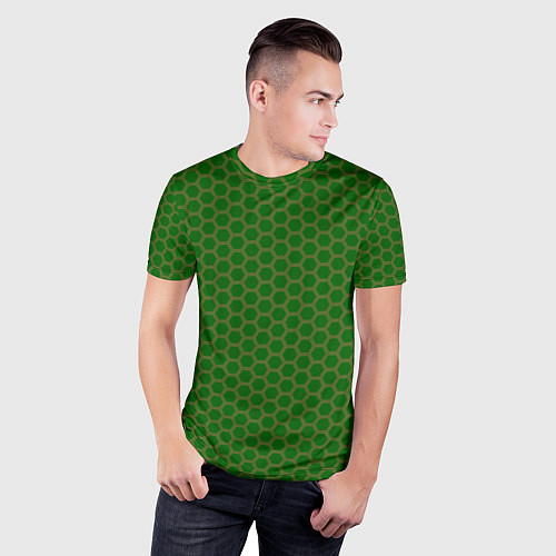 Мужская спорт-футболка Сетка из шестигранника / 3D-принт – фото 3