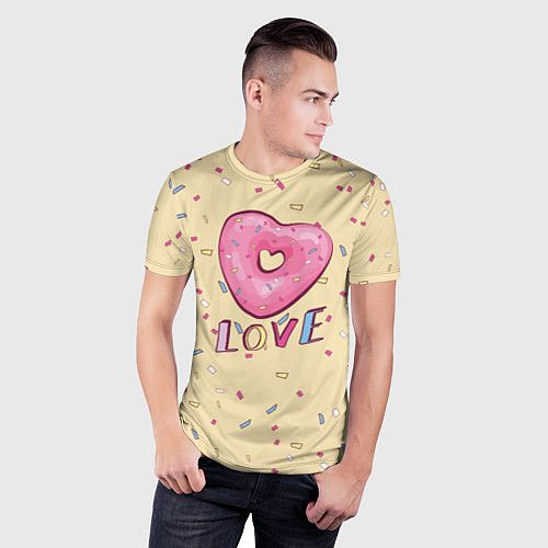 Мужская спорт-футболка Пончик с любовью / 3D-принт – фото 3