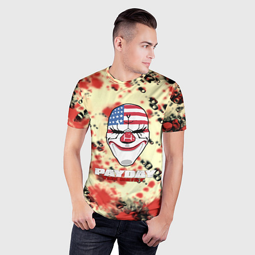 Мужская спорт-футболка Payday гранжевые краски гейм / 3D-принт – фото 3