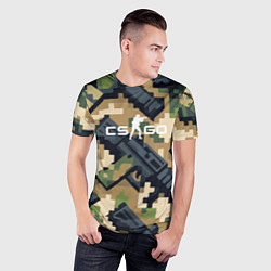 Футболка спортивная мужская Counter Strike - pixel military pattern, цвет: 3D-принт — фото 2
