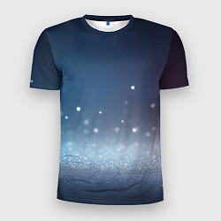 Мужская спорт-футболка Серебристые блёстки на синем фоне - нейросеть