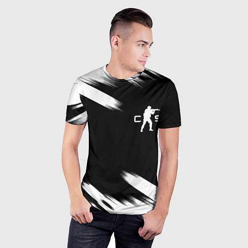 Мужская спорт-футболка Кс абстрактные краски текстура / 3D-принт – фото 3