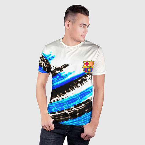 Мужская спорт-футболка Barcelona fc club / 3D-принт – фото 3