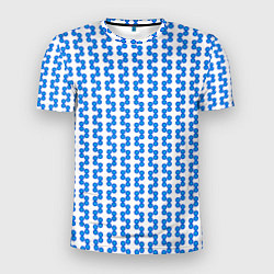 Мужская спорт-футболка Синие кружки патерн
