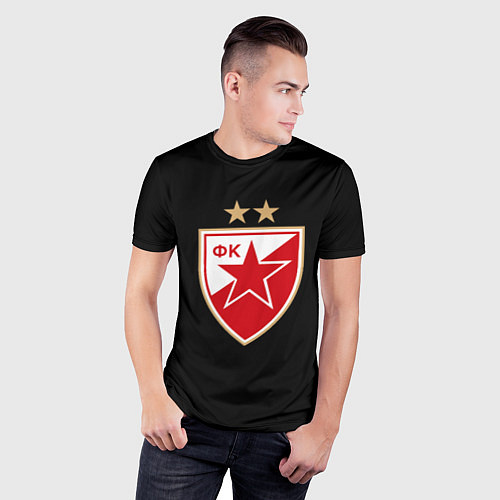Мужская спорт-футболка Црвена Звезда logo fc / 3D-принт – фото 3