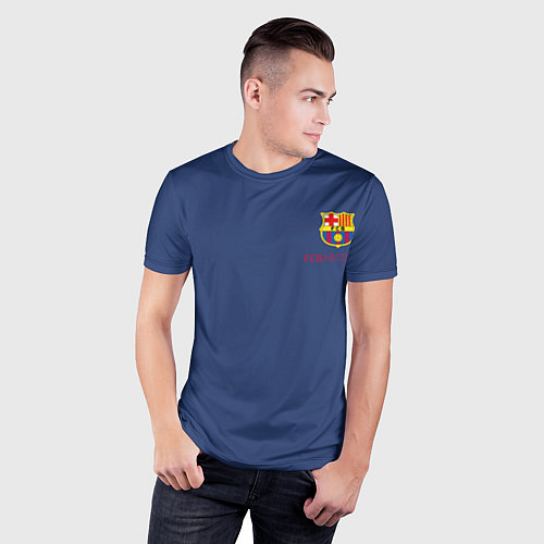 Мужская спорт-футболка Месси - 10 номер футбольный клуб Барселона / 3D-принт – фото 3
