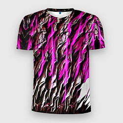 Мужская спорт-футболка Камень и розовые полосы