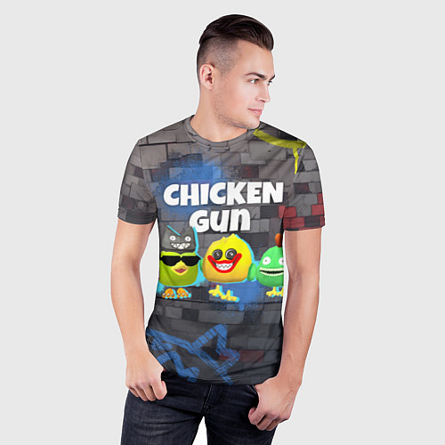 Мужская спорт-футболка Чикен Ган - граффити / 3D-принт – фото 3