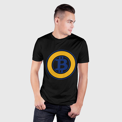 Мужская спорт-футболка Биткоин лого криптовалюта / 3D-принт – фото 3