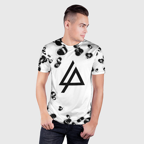 Мужская спорт-футболка Linkin park краски текстура / 3D-принт – фото 3