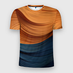 Мужская спорт-футболка Оранжевая и синяя абстракция