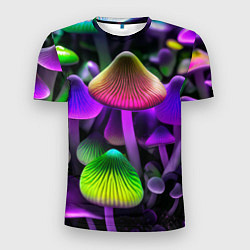 Футболка спортивная мужская Люминесцентные грибы, цвет: 3D-принт