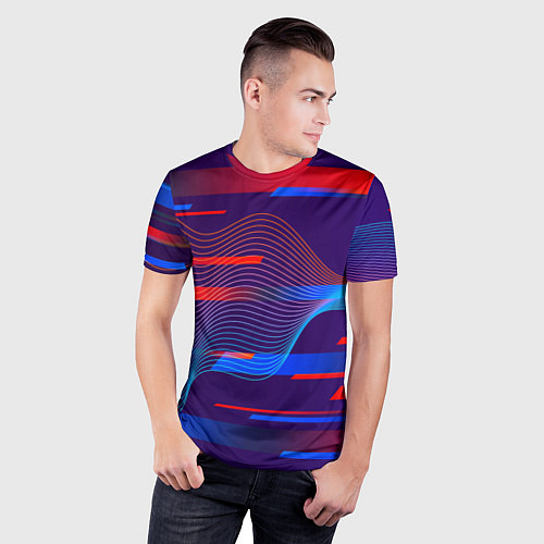 Мужская спорт-футболка Abstraction colored / 3D-принт – фото 3