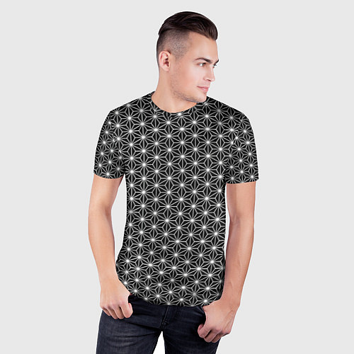 Мужская спорт-футболка Графичный узор из треугольников / 3D-принт – фото 3