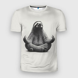Футболка спортивная мужская Ленивиц в позе лотоса, цвет: 3D-принт