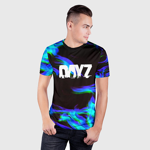 Мужская спорт-футболка Dayz огонь синий / 3D-принт – фото 3