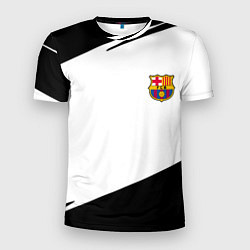 Футболка спортивная мужская Barcelona краски чёрные спорт, цвет: 3D-принт