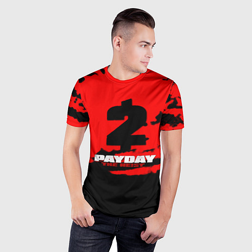 Мужская спорт-футболка Payday 2 краски / 3D-принт – фото 3