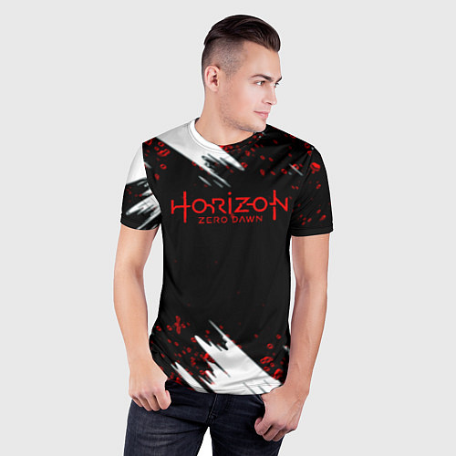 Мужская спорт-футболка Horizon zero dawn краски / 3D-принт – фото 3