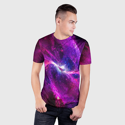 Мужская спорт-футболка Фантастическая галактика / 3D-принт – фото 3