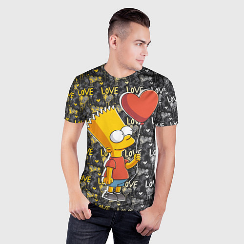 Мужская спорт-футболка Барт с шариком / 3D-принт – фото 3