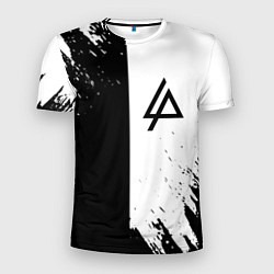 Мужская спорт-футболка Linkin park краски чёрнобелый