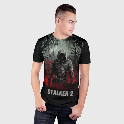 Мужская спорт-футболка Stalker 2 dark mode / 3D-принт – фото 3