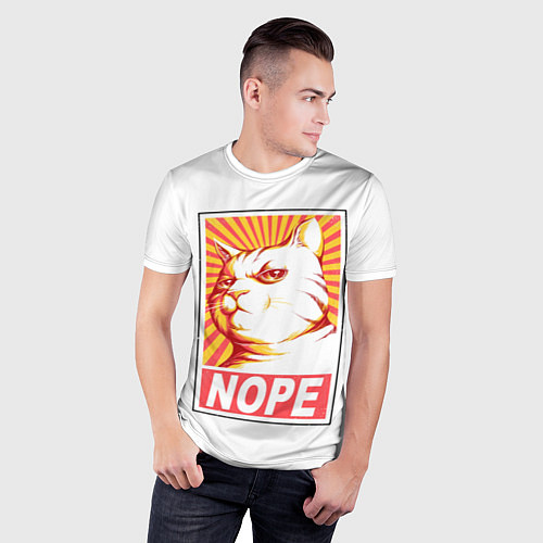 Мужская спорт-футболка Nope - cat / 3D-принт – фото 3